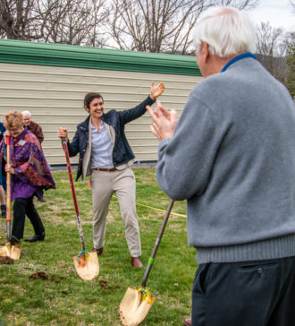 Jasmine Beach-Ferrara at child care groundbreaking