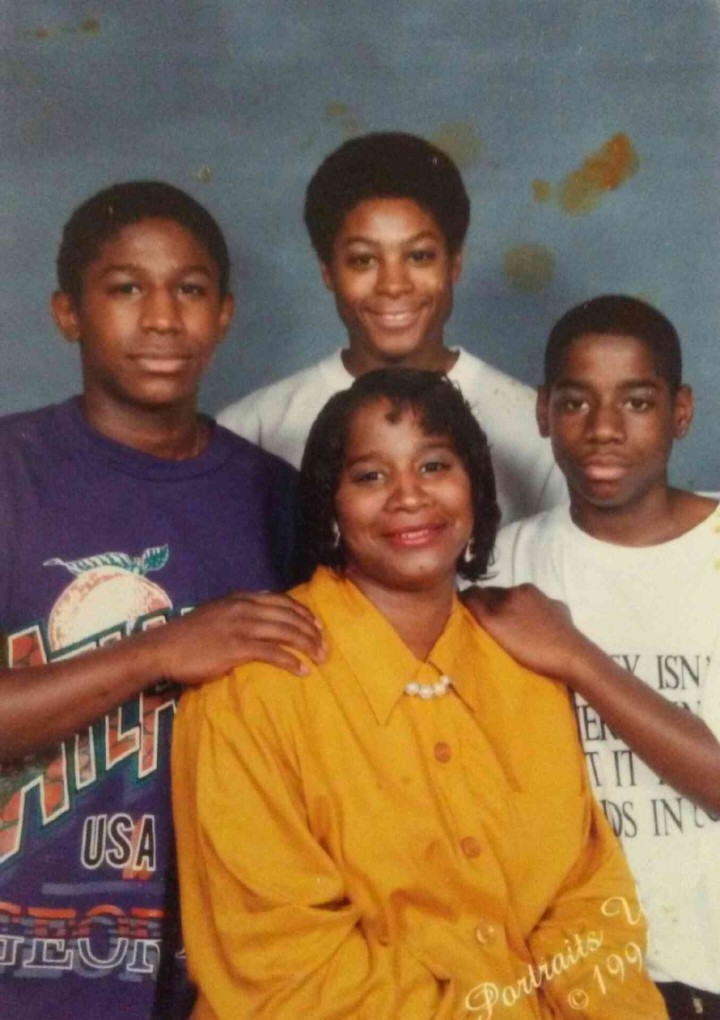 'LITTLE JERRY': "Jerry" Williams, far right, with brothers, from left, Genya Williams and Joshua Williams, and mother, Najiyyah Avery, in this family portrait.