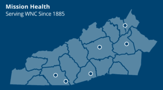 Map of HCA's Western North Carolina hospitals