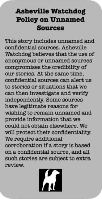 Asheville Watchdog anonymous sources policy