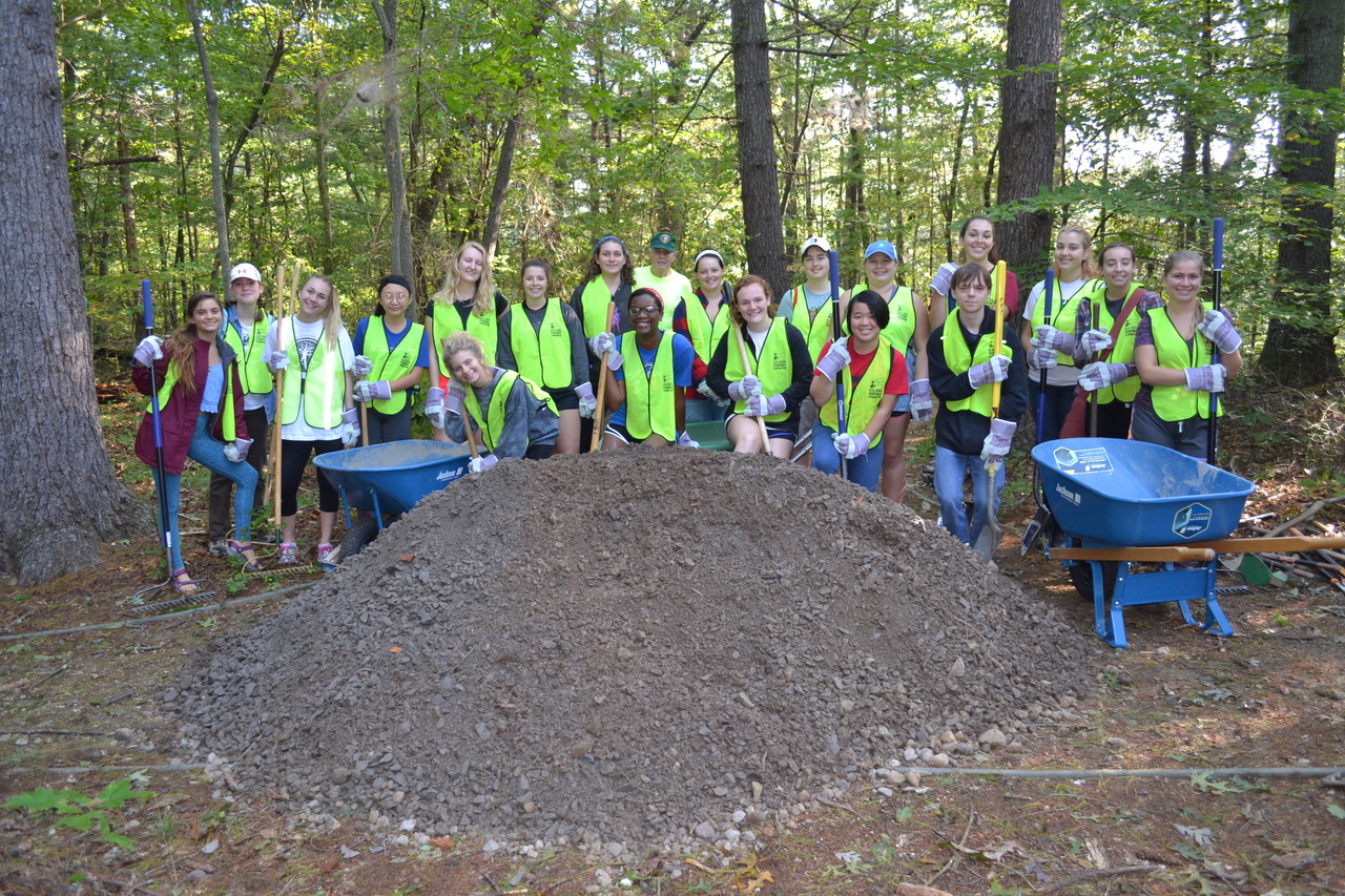 UNC Asheville students repair eroded Folk Art Center trail ...