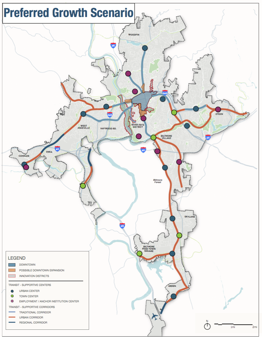 Comprehensive Plan map of urban centers