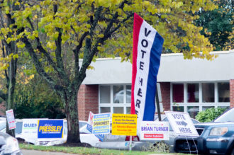 Voting site with banner