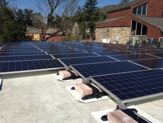 Solar panels at the Unitarian Universalist Congregation of Asheville