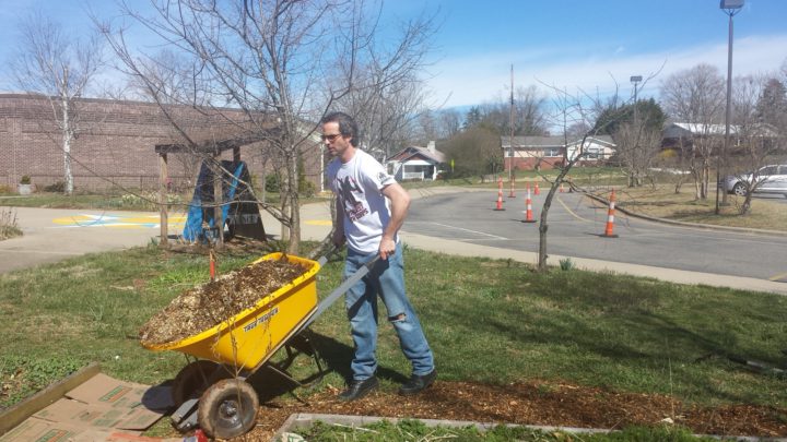 Matt Parris in the Vance Peace Garden