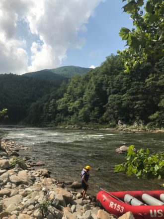 Rafter in the Nolichucky Gorge