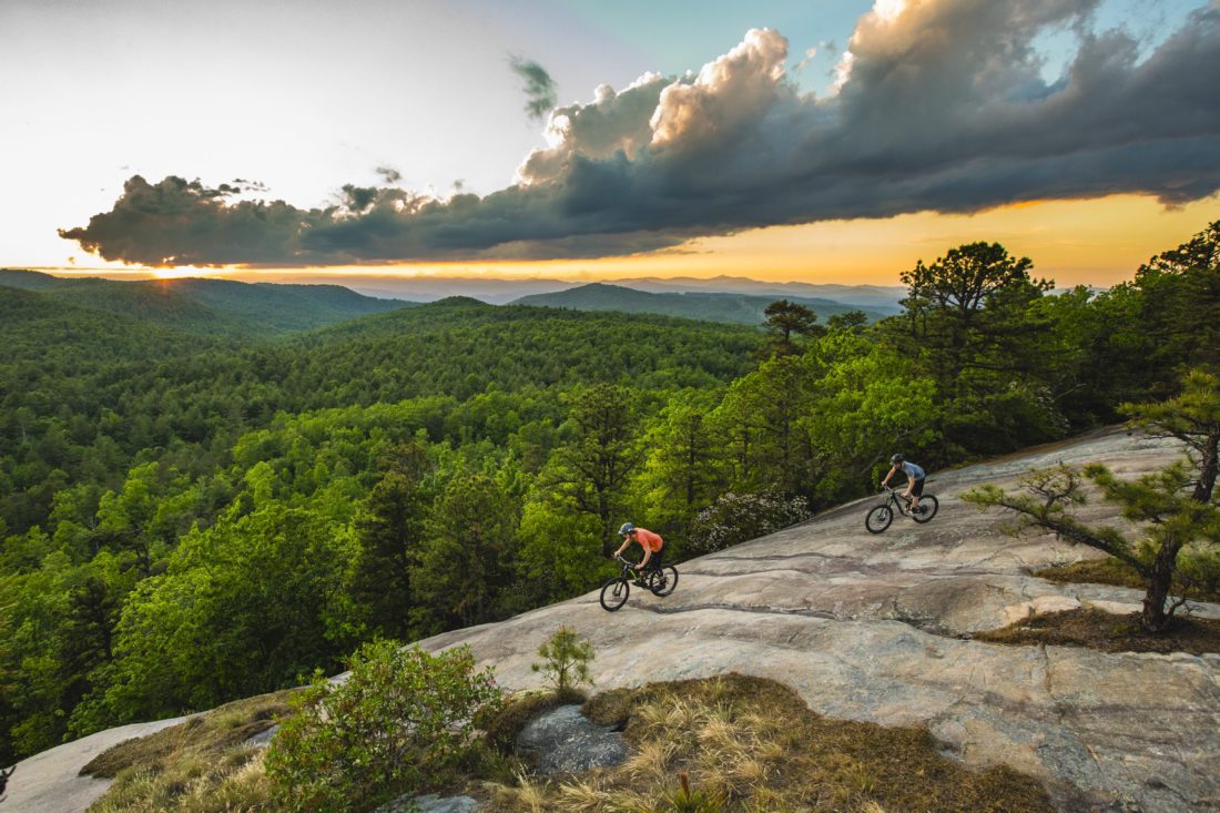 Mountain bikers in Western North Carolina