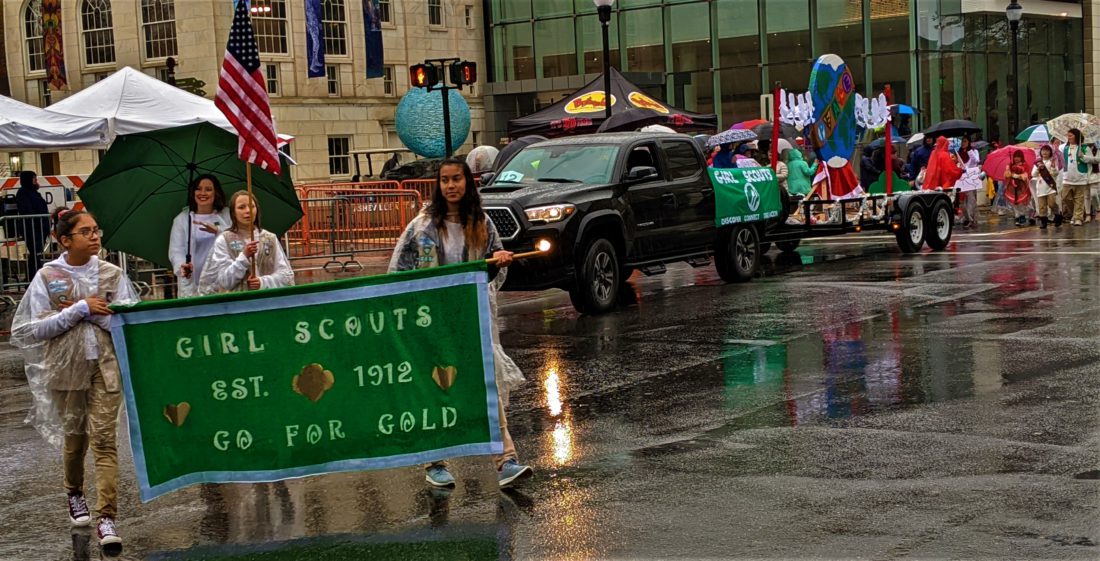 Girl Scouts at Asheville Holiday Parade