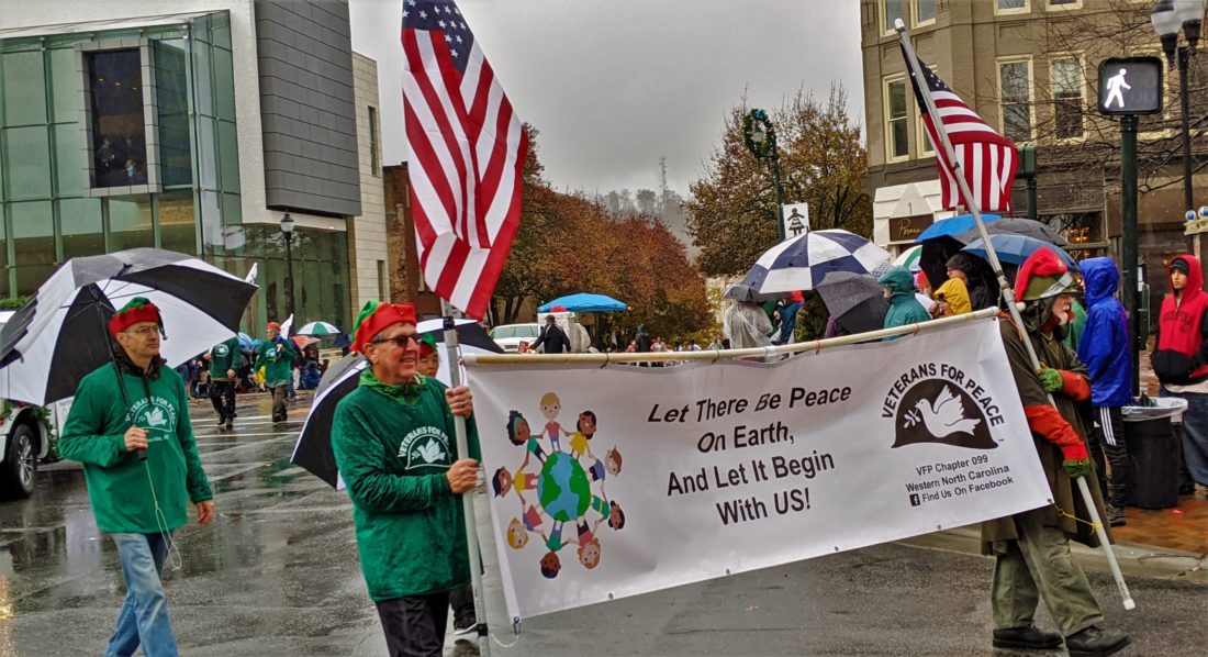 Veterans for Peace at Asheville Holiday Parade