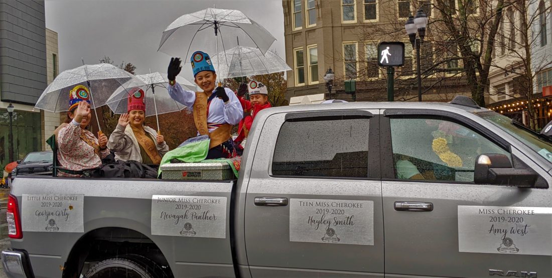 Miss Cherokee winners at Asheville Holiday Parade