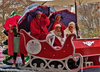 Santa and Mrs. Claus at the Asheville Holiday Parade
