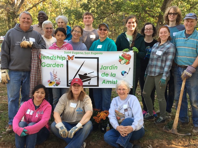 Volunteers at the St. Eugene garden