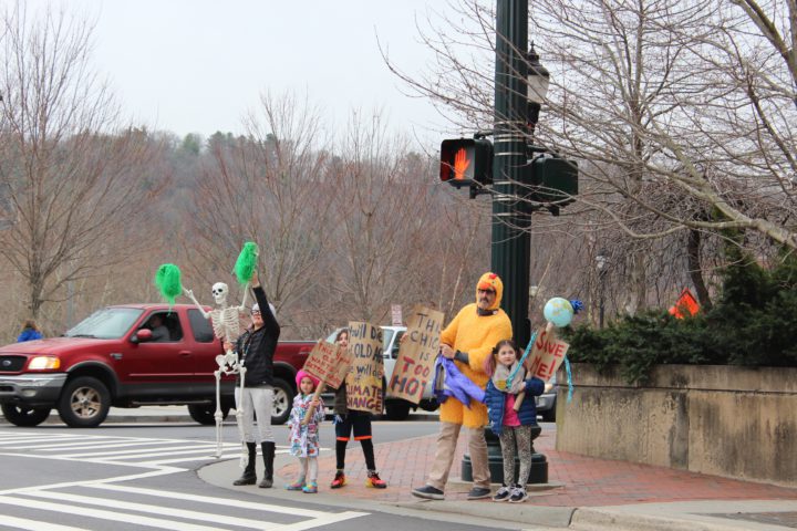 Family at the Asheville Climate Strike