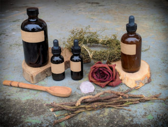 Herbal medicine bottles