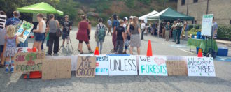 Signs at Aug. 2018 Forest Service rally