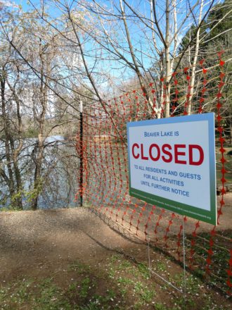 Beaver Lake closure sign