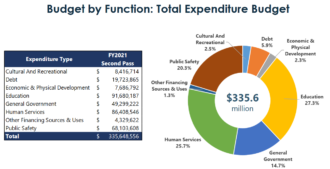 Buncombe County fiscal 2020-21 budget by expenditure
