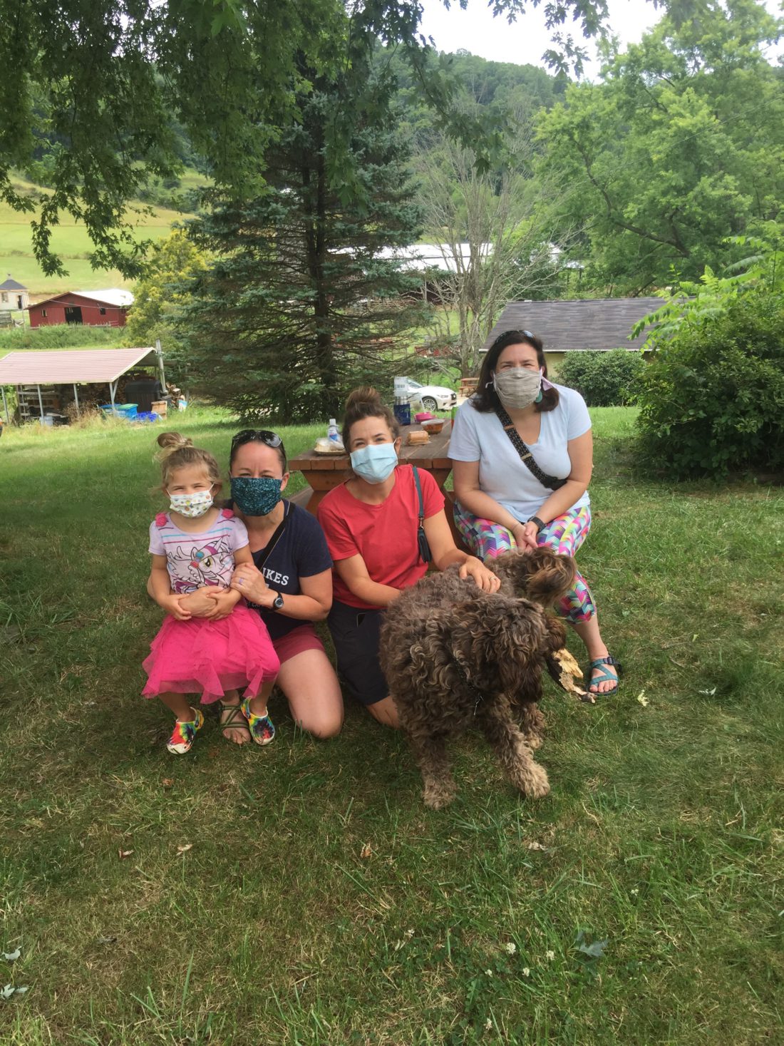 Family picnic at Mount Gilead Farm