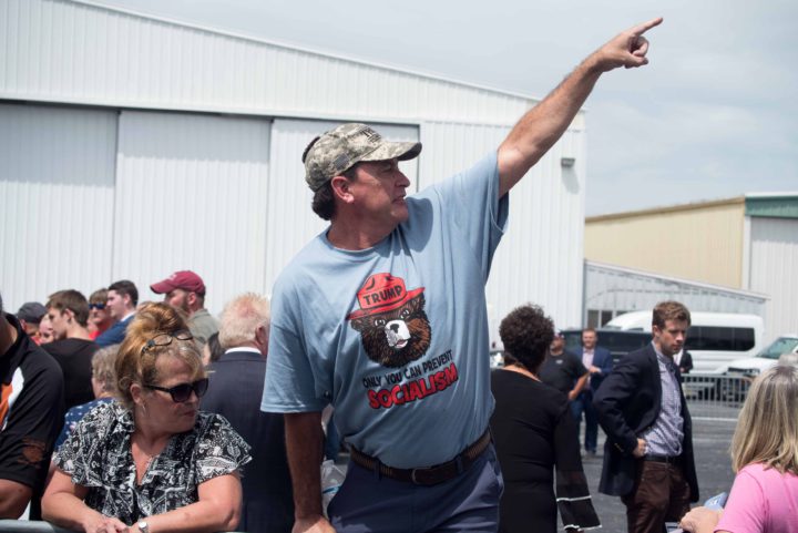 Trump supporter in Smokey Bear shirt
