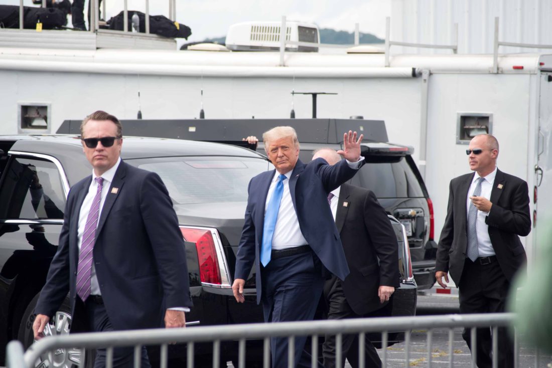 Trump leaving Asheville Regional Airport