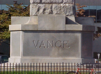 Vance Monument nameplate