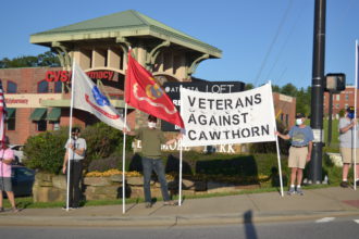Veterans Against Madison Cawthorn protesters
