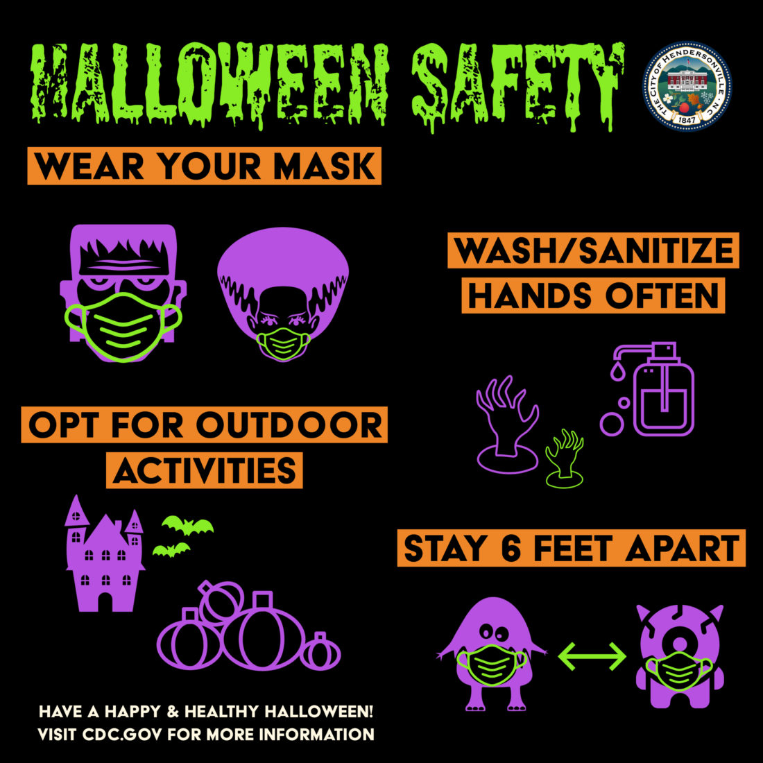 Hendersonville Halloween safety poster