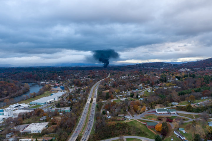 Aerial view of the Nov. 10 MSD warehouse fire