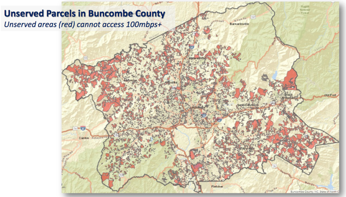 Buncombe County broadband service map