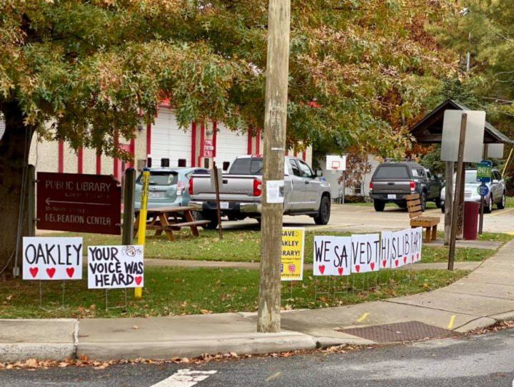 Oakley library signs