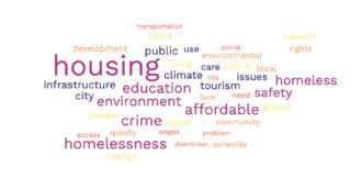 Word cloud of unaffiliated voter concerns