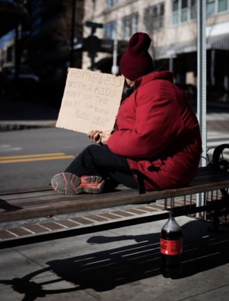 Homeless person in Asheville